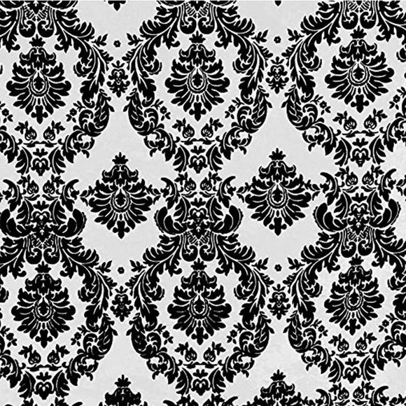 Velvet Damask Polyester Taffeta Fabric, All Colors - Picture 15 of 16